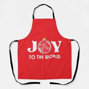 Tablier Joy to the World avec Christmas Ball White Text