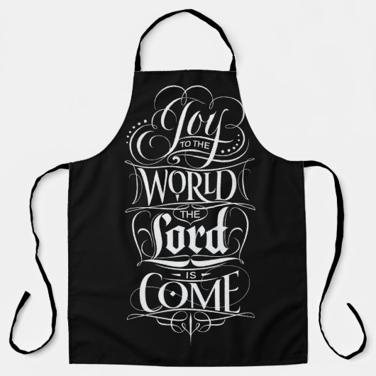 Tablier Joy to the World Chalkboard Christian Calligraphy (Recto)