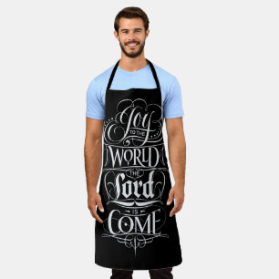 Tablier Joy to the World Chalkboard Christian Calligraphy