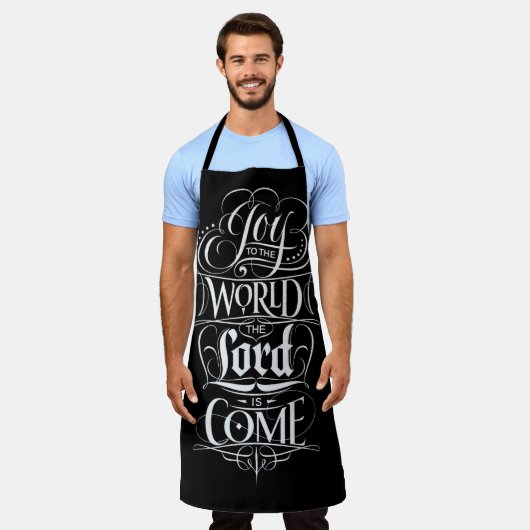 Tablier Joy to the World Chalkboard Christian Calligraphy (Porté)