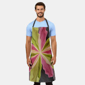 Tablier Joy, Vert rose Anthracite Imaginaire Fleur Fractal (Porté)