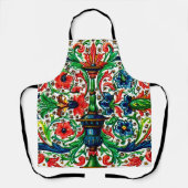 Tablier Joyaux Tons Médiéval Fleurs Manuscrits Scrolls (Recto)