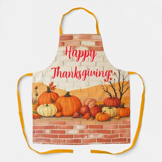Tablier Joyeuse Action de Grâce Moderne Belle Automne (Recto)