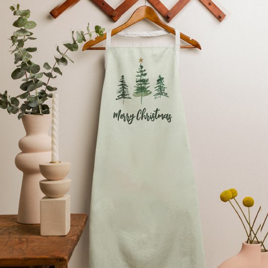 Tablier Joyeuse Aquarelle de Noël étoile or