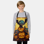 Tablier Joyeuse chauve-souris monstre Halloween dans la gr (Porté)