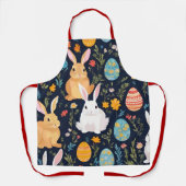 Tablier Joyeuse collection de lapins de saumons de Pâques (Recto)