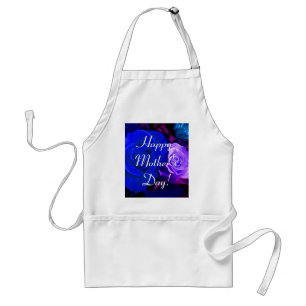 Tablier Joyeuse fête des mères Bleu pourpre Roses