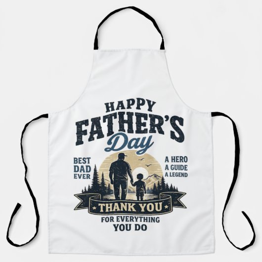 Tablier Joyeuse fête des pères - Meilleur papa ever (Recto)