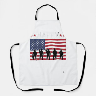 Tablier Joyeuse Fête des Vétérans Drapeau Silhouette Vecto