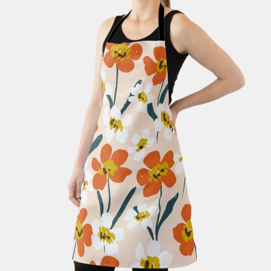 Tablier Joyeuse fleur sèche peinte fleurit sans couture mo (Insitu)