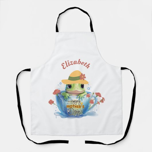 Tablier Joyeuse grenouille et Casquette de la Fête des Mèr (Recto)