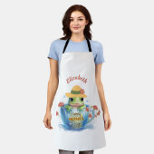 Tablier Joyeuse grenouille et Casquette de la Fête des Mèr (Porté)