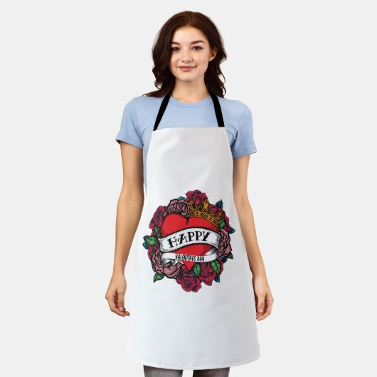 Tablier Joyeuse journée Valentines (Porté)