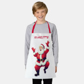 Tablier Joyeuse Père Noël Dancing | Nom Des Filles Rouge E (Porté)