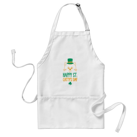 Tablier Joyeuse Saint-Catty's Day - Cute Cat Leprechaun (Devant)