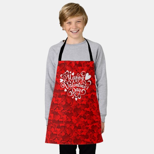 Tablier Joyeuse Saint-Valentin en forme de cœur-23803 (Porté)