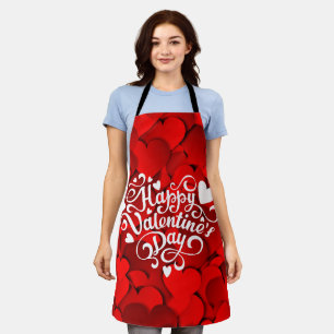 Tablier Joyeuse Saint-Valentin en forme de cœur-23803