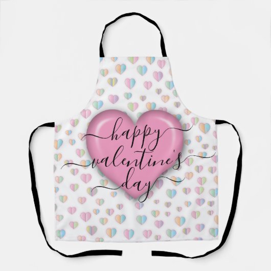 Tablier Joyeuse Saint-Valentin minimaliste (Recto)