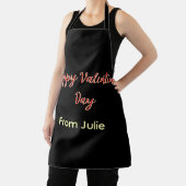 Tablier Joyeuse Saint-Valentin rouge noir de nom stylé (Insitu)
