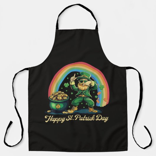 Tablier Joyeuse St Patrick journée drôle Leprechaun (Recto)
