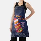 Tablier Joyeuses Fêtes avec Fromage, Burger de Noël (Insitu)