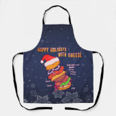 Tablier Joyeuses Fêtes avec Fromage, Burger de Noël (Recto)