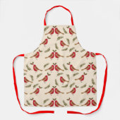 Tablier Joyeuses fêtes | Joyeux Noël Red Birds (Recto)