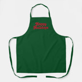 Tablier "Joyeuses fêtes" rouge vert Noël (Recto)