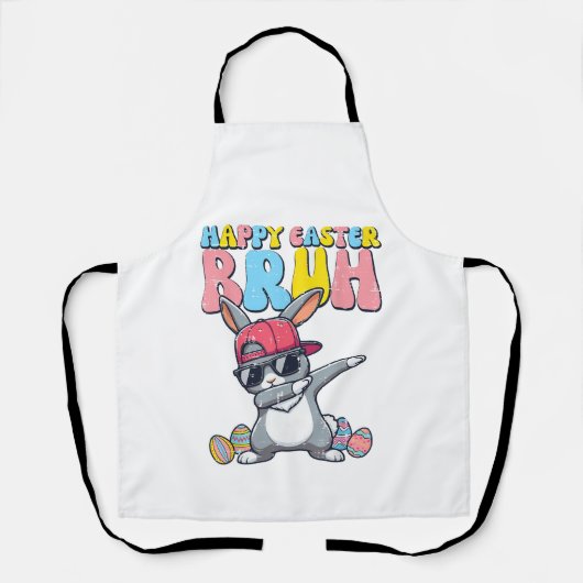 Tablier Joyeuses Pâques Bruh Lapin Dab Lapin Danse Garçons (Recto)