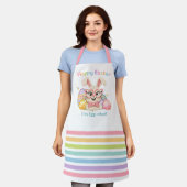 Tablier Joyeuses Pâques, je suis Lapin-cité  (Porté)