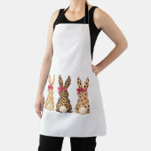 Tablier Joyeuses Pâques Léopard Lapin Coquette Arc Fille F (Insitu)