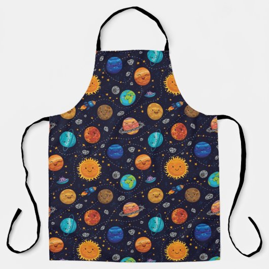 Tablier Joyeuses planètes à Tabern (Recto)
