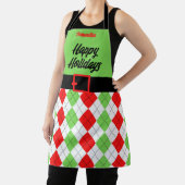 Tablier Joyeuses vacances Ceinture et Jacquard vert (Insitu)