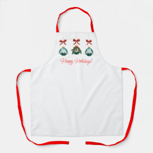 Tablier Joyeuses vacances Ornament Vert Trio