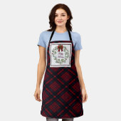 Tablier Joyeuses Vacances Rouge Plaid (Porté)
