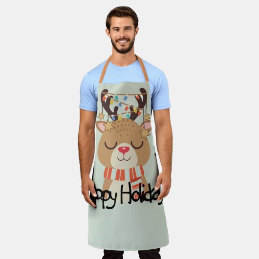 Tablier Joyeuses vacances Rudolph (Porté)