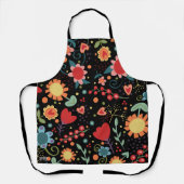 Tablier Joyeuses Vibes Cute Floral Hearts Inspirivity tabl (Recto)