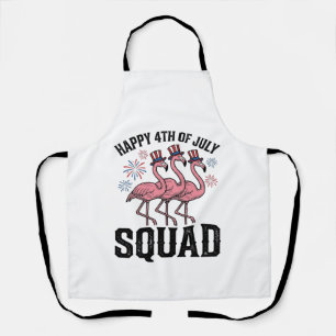 Tablier Joyeux 4 juillet Flamingo Squad Vector Design_1