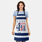 Tablier Joyeux 4 juillet rouge blanc et bleu (Porté)