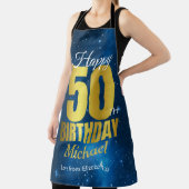 Tablier Joyeux 50e anniversaire Blue Gold Apron (Insitu)