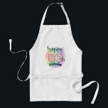 Tablier Joyeux 80e anniversaire (roze)<br><div class="desc">Gelukkige 80ste verjaardag. Verjaardags ontwerp voor een 80 jarige. Regenboog kleuren.  80 est à de kleur roze. Ook verkrijgbaar op andere producten.</div>