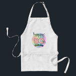 Tablier Joyeux 80e anniversaire (roze)<br><div class="desc">Gelukkige 80ste verjaardag. Verjaardags ontwerp voor een 80 jarige. Regenboog kleuren.  80 est à de kleur roze. Ook verkrijgbaar op andere producten.</div>