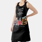 Tablier Joyeux anniversaire grand-père 3 Photos Black Apro (Insitu)