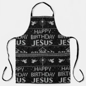 Tablier Joyeux Anniversaire Jésus Sweater Noir Blanc (Recto)