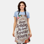 Tablier Joyeux Anniversaire, Mon Amour ! Pour toujours" -  (Porté)