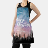 Tablier Joyeux arbre de Noël Forêt de script de nuit (Insitu)