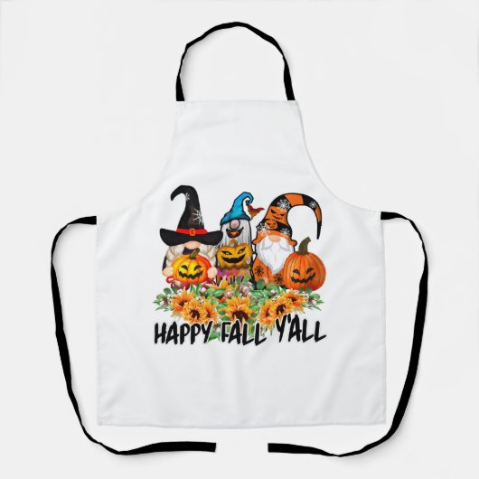 Tablier Joyeux automne Y'all Gnome Leopard Gnome Sunflower (Recto)
