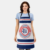 Tablier Joyeux Badge 4 juillet Rouge Blanc Bleu (Porté)