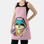 Tablier Joyeux bébé raccoon souriant avec casque. (Insitu)