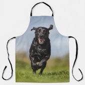 Tablier Joyeux Black Labrador Retriever Courir sur le tabl (Recto)